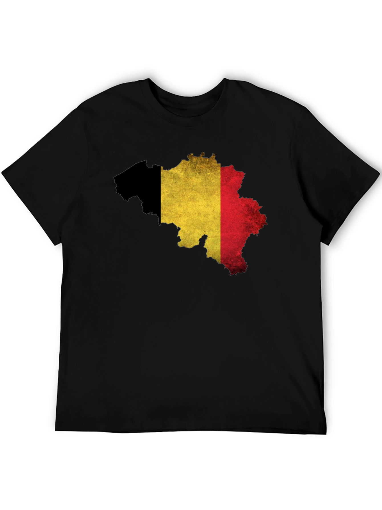 Belgium Flag Map T-Shirt - Black