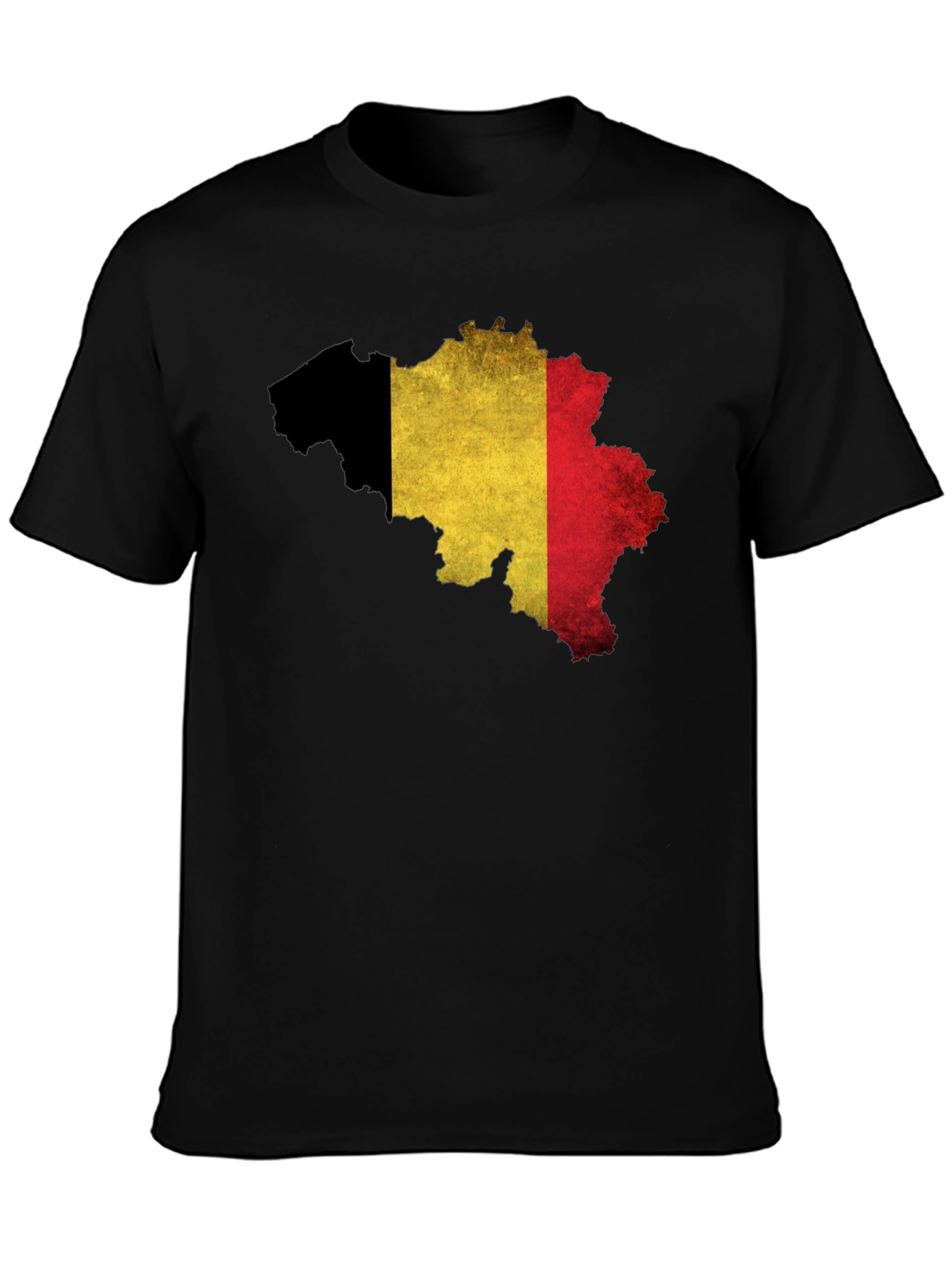 Belgium Flag Map T-Shirt - Black