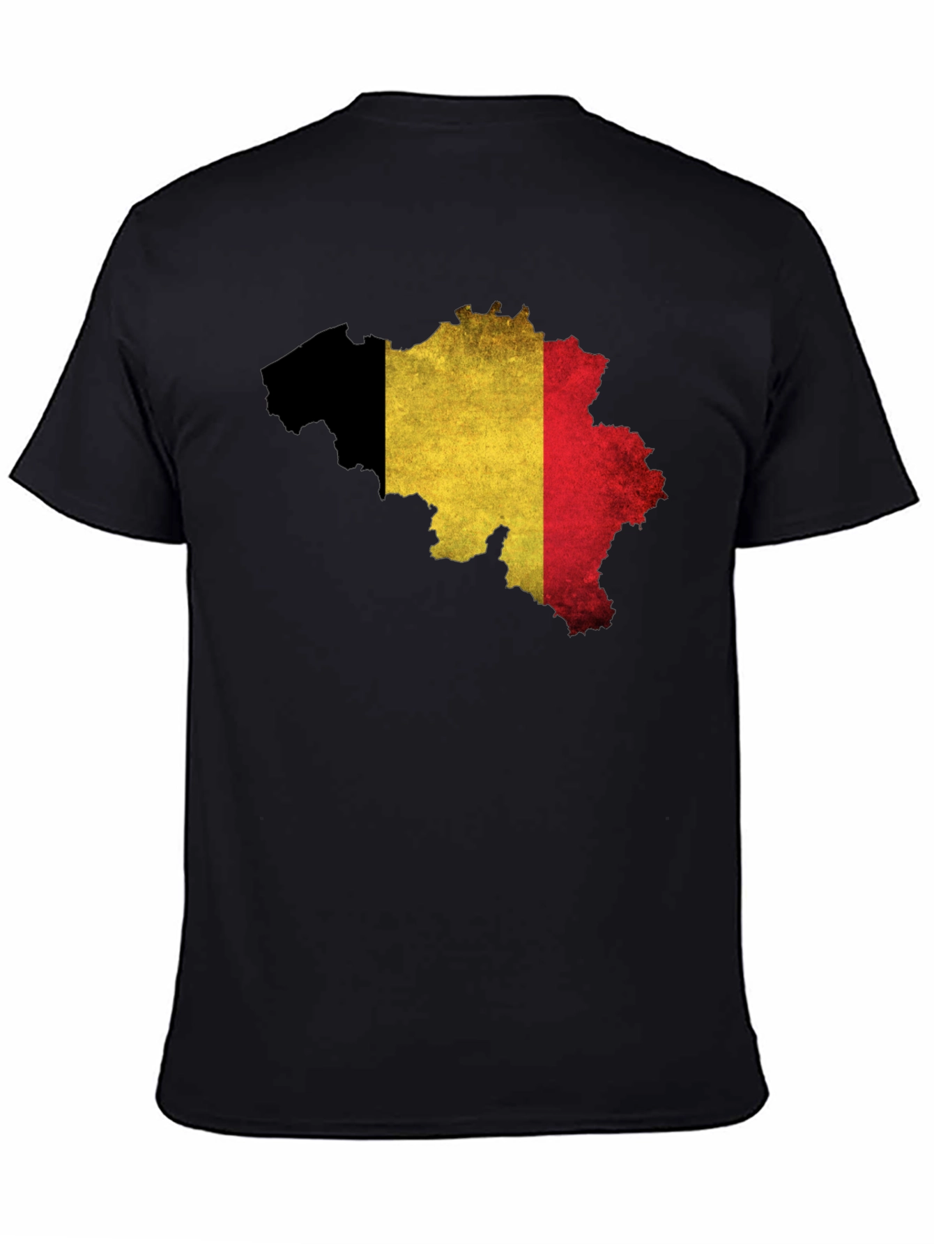 Belgium Flag Map T-Shirt - Black