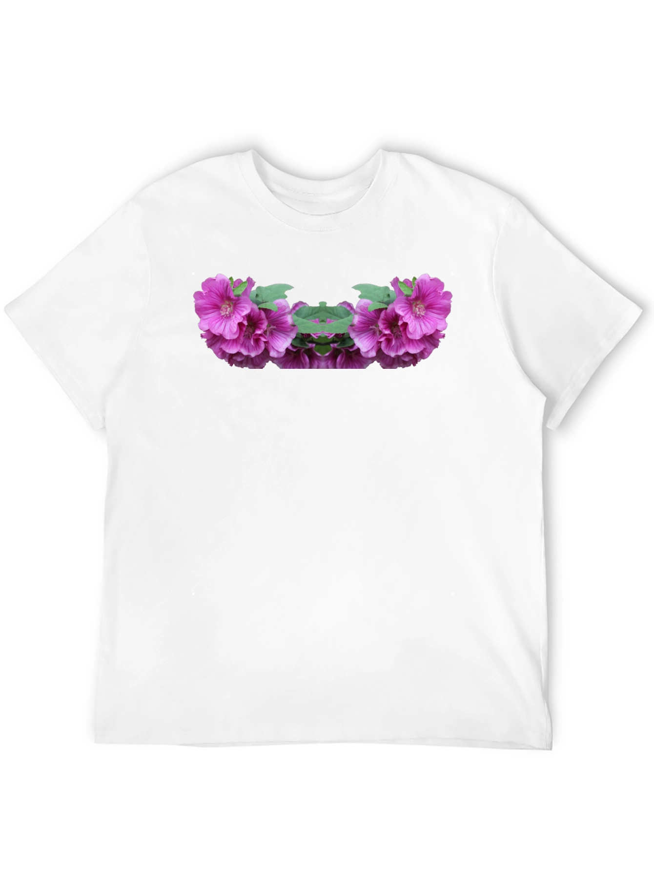 Floral Symmetry Black T-Shirt