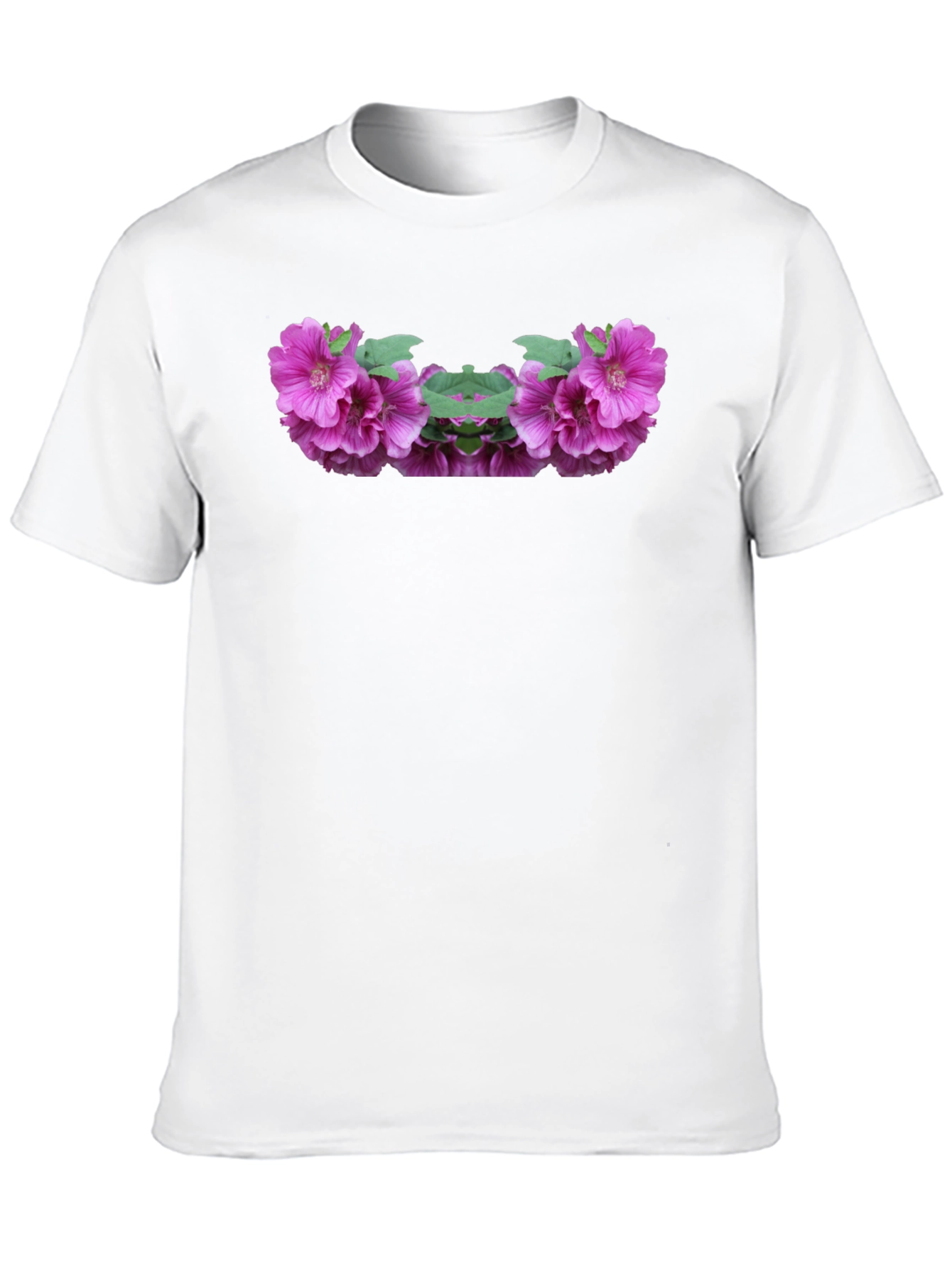 Floral Symmetry Black T-Shirt