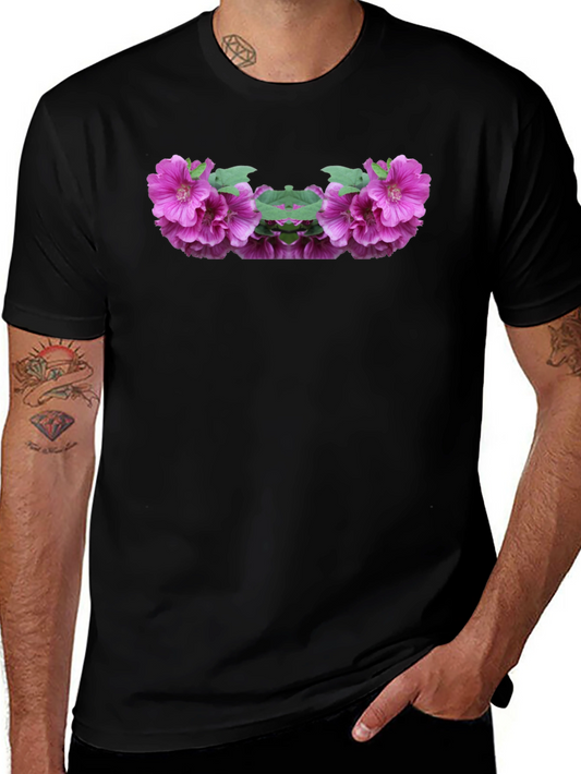 Floral Symmetry Black T-Shirt