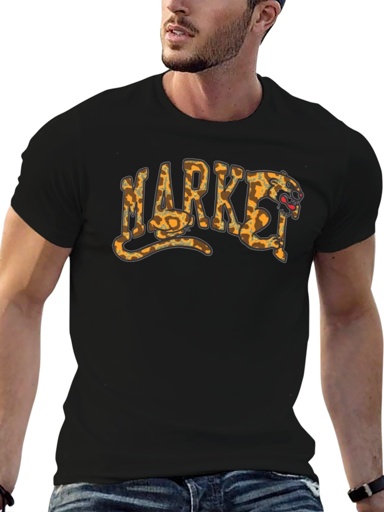 Market Snake Panther T-Shirt - Black