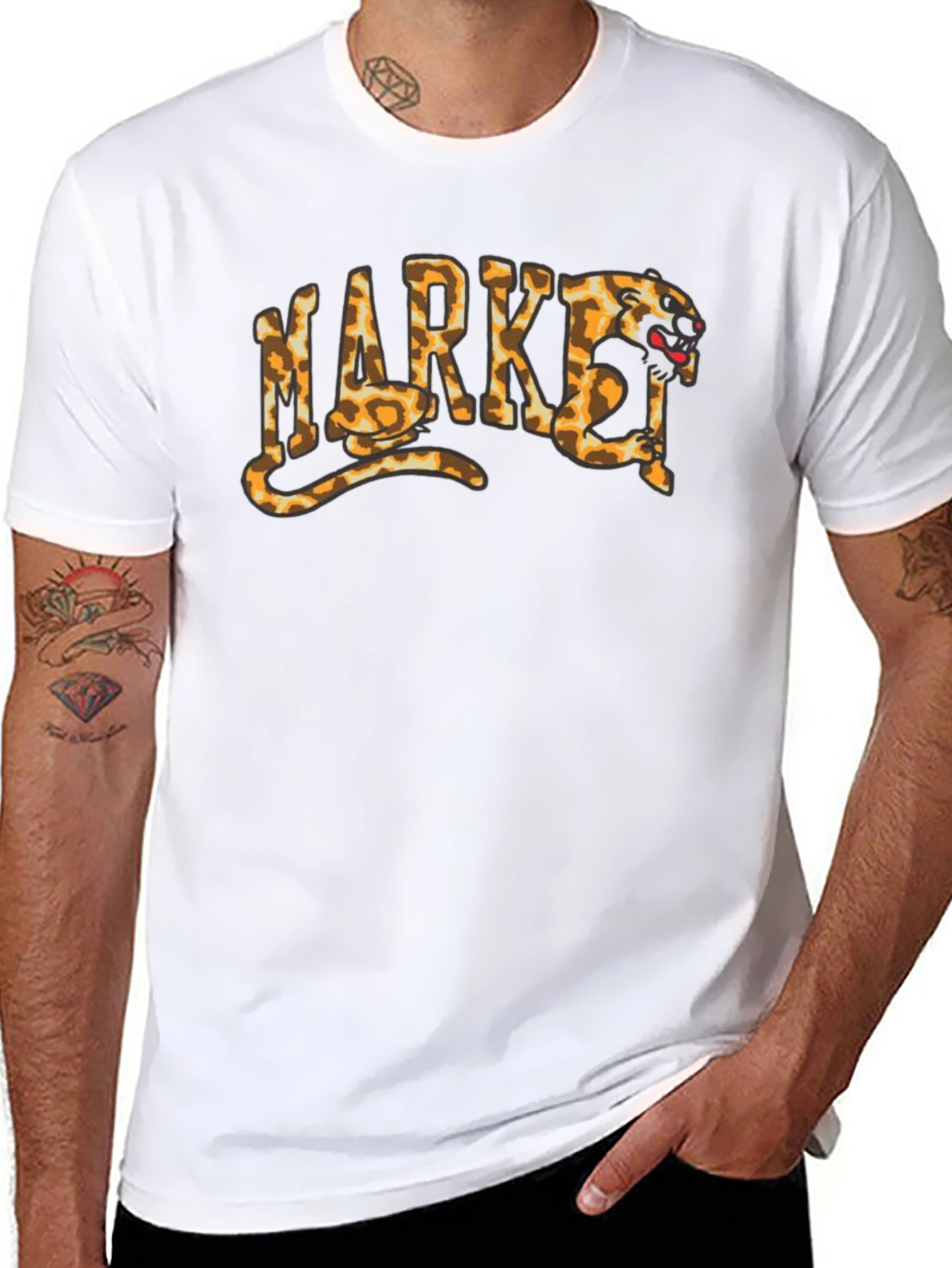 Market Snake Panther T-Shirt - Black