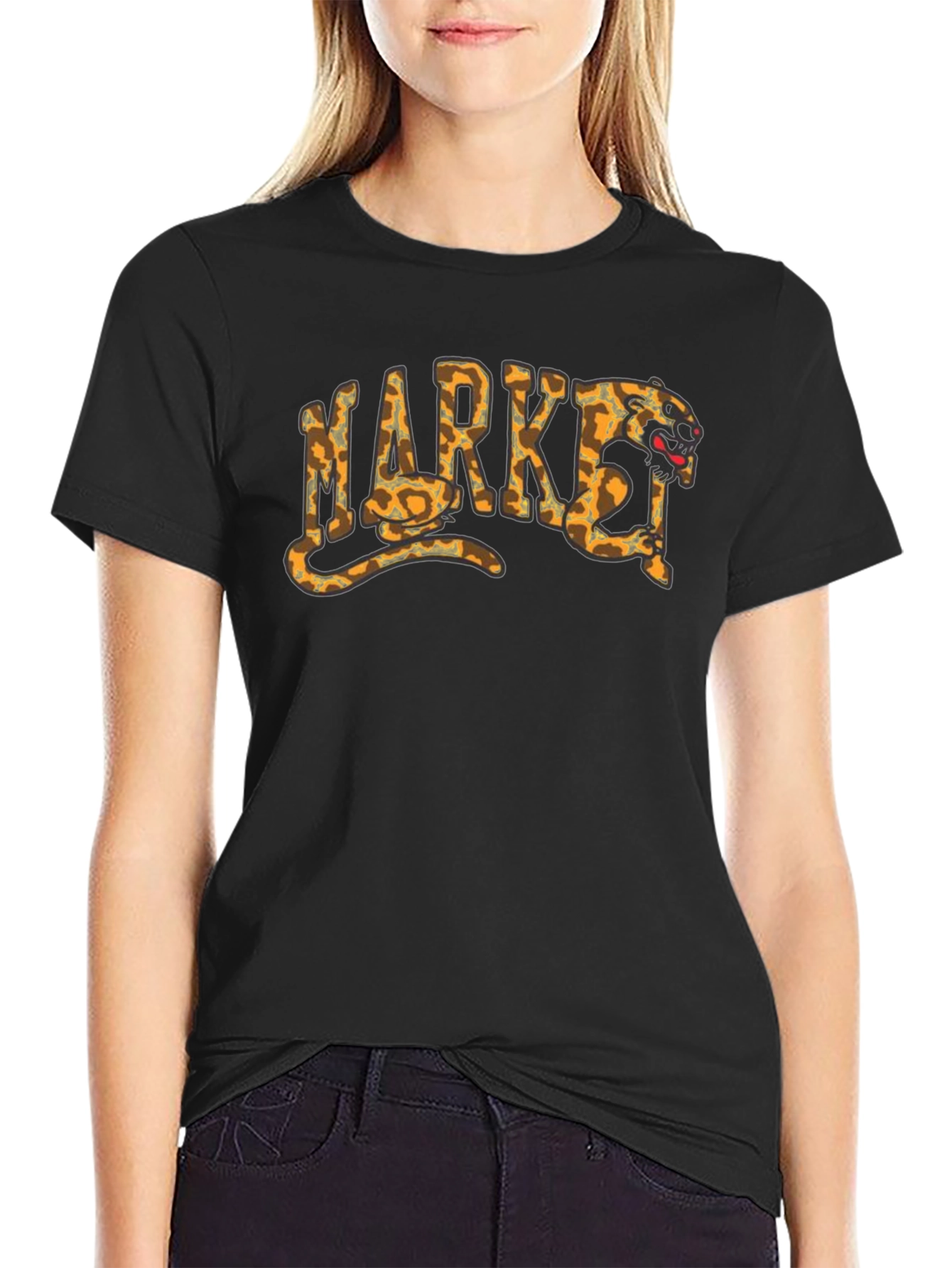 Market Snake Panther T-Shirt - Black