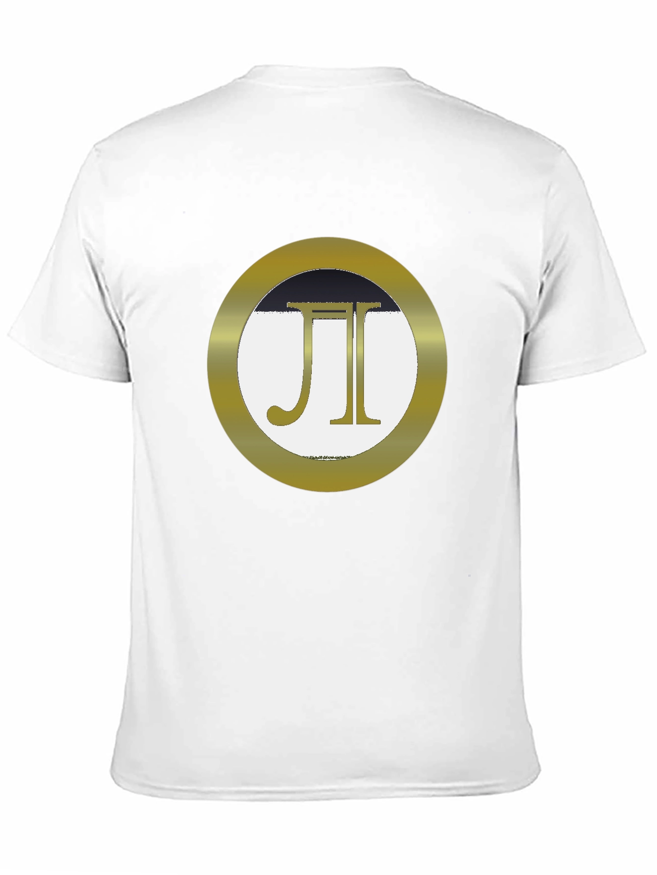 Stylish Black Tee with Gold JI Circle Graphic