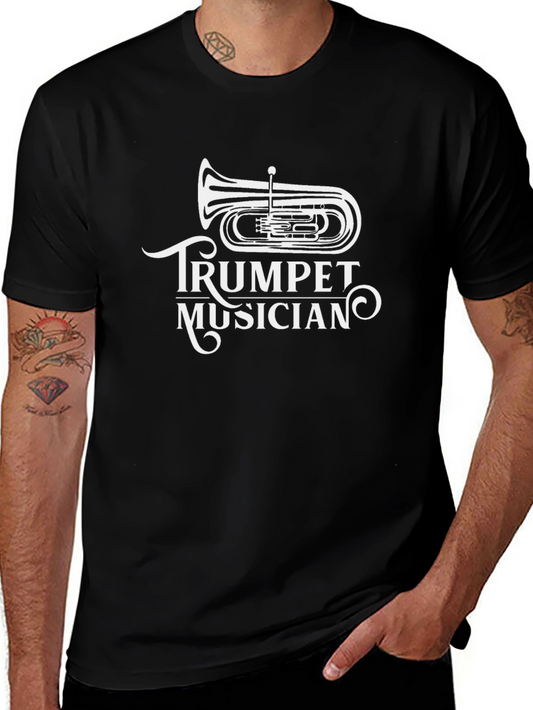Trumpet Musician Black T-Shirt - Music Lover Tee