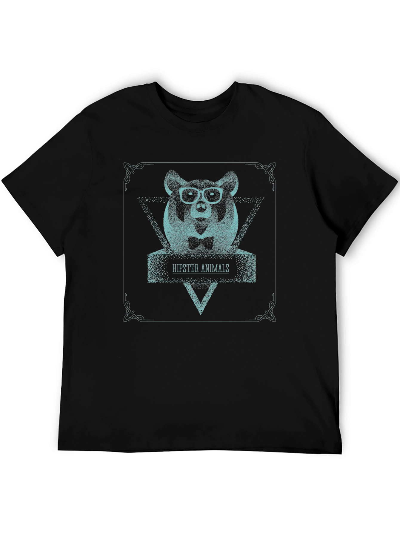 Hipster Animals Graphic T-Shirt - Unique Bear Design