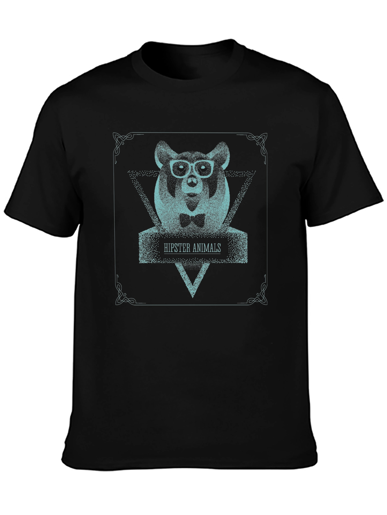 Hipster Animals Graphic T-Shirt - Unique Bear Design