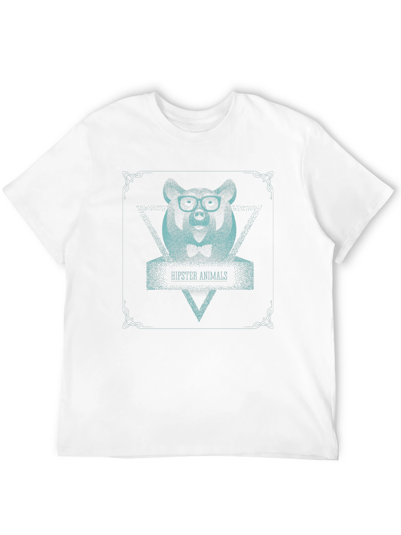 Hipster Animals Graphic T-Shirt - Unique Bear Design