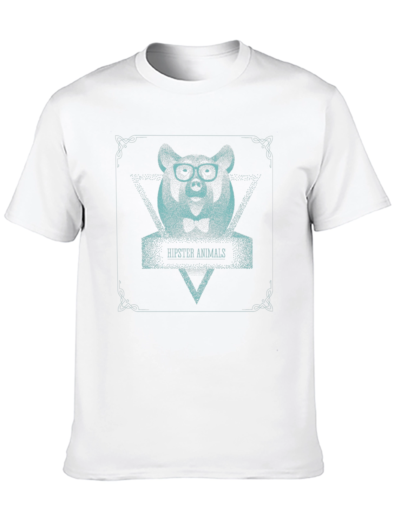 Hipster Animals Graphic T-Shirt - Unique Bear Design