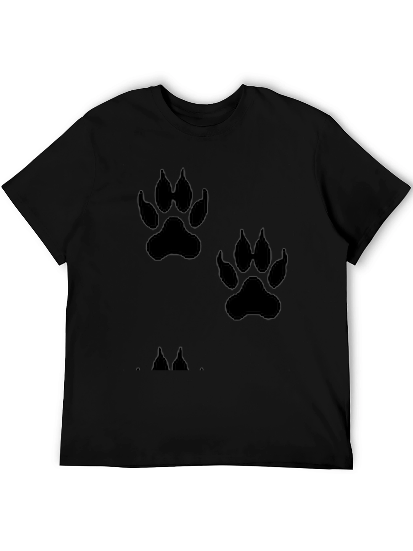 Paw Print T-Shirt - Black Casual Wear