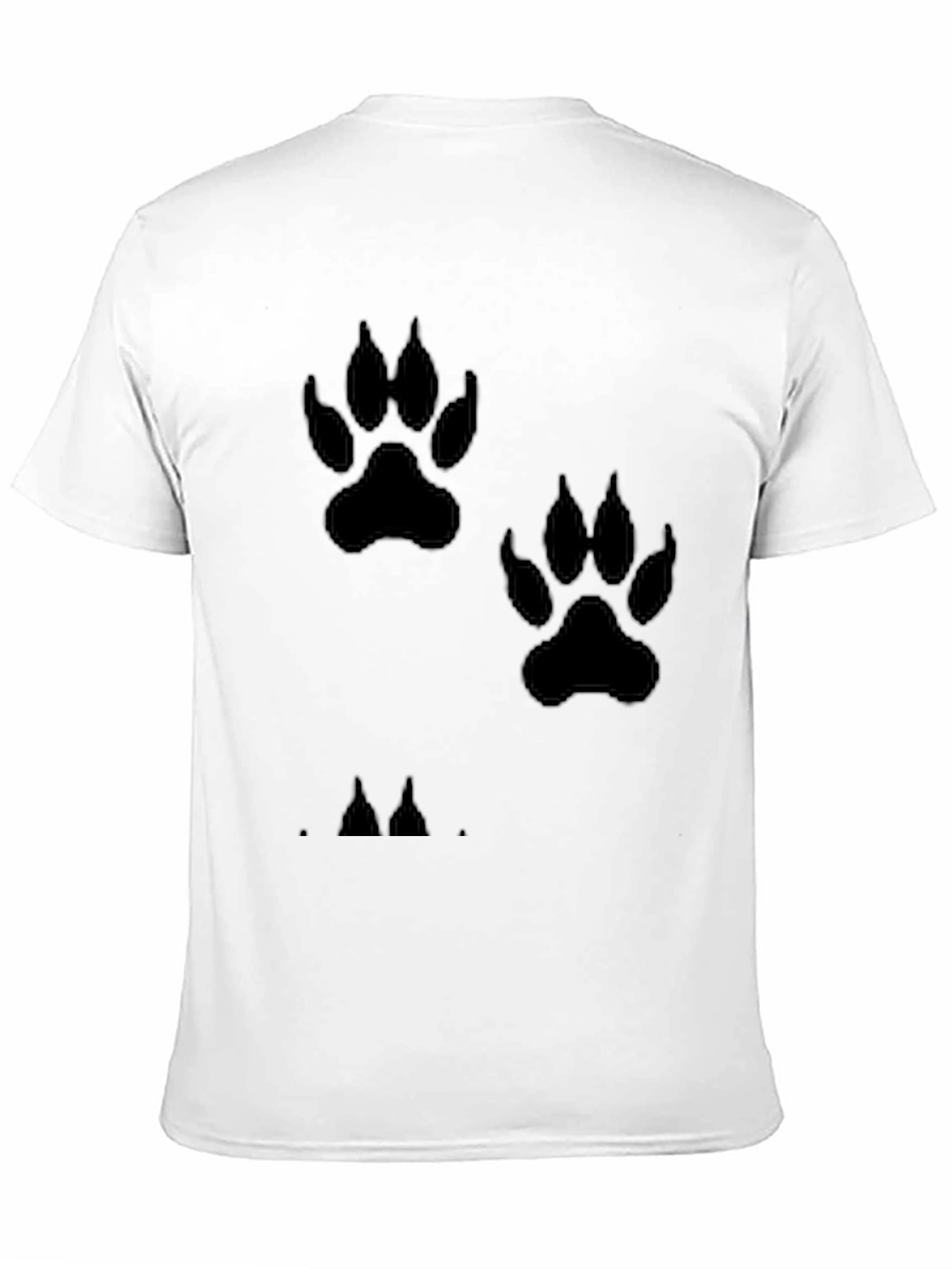 Paw Print T-Shirt - Black Casual Wear