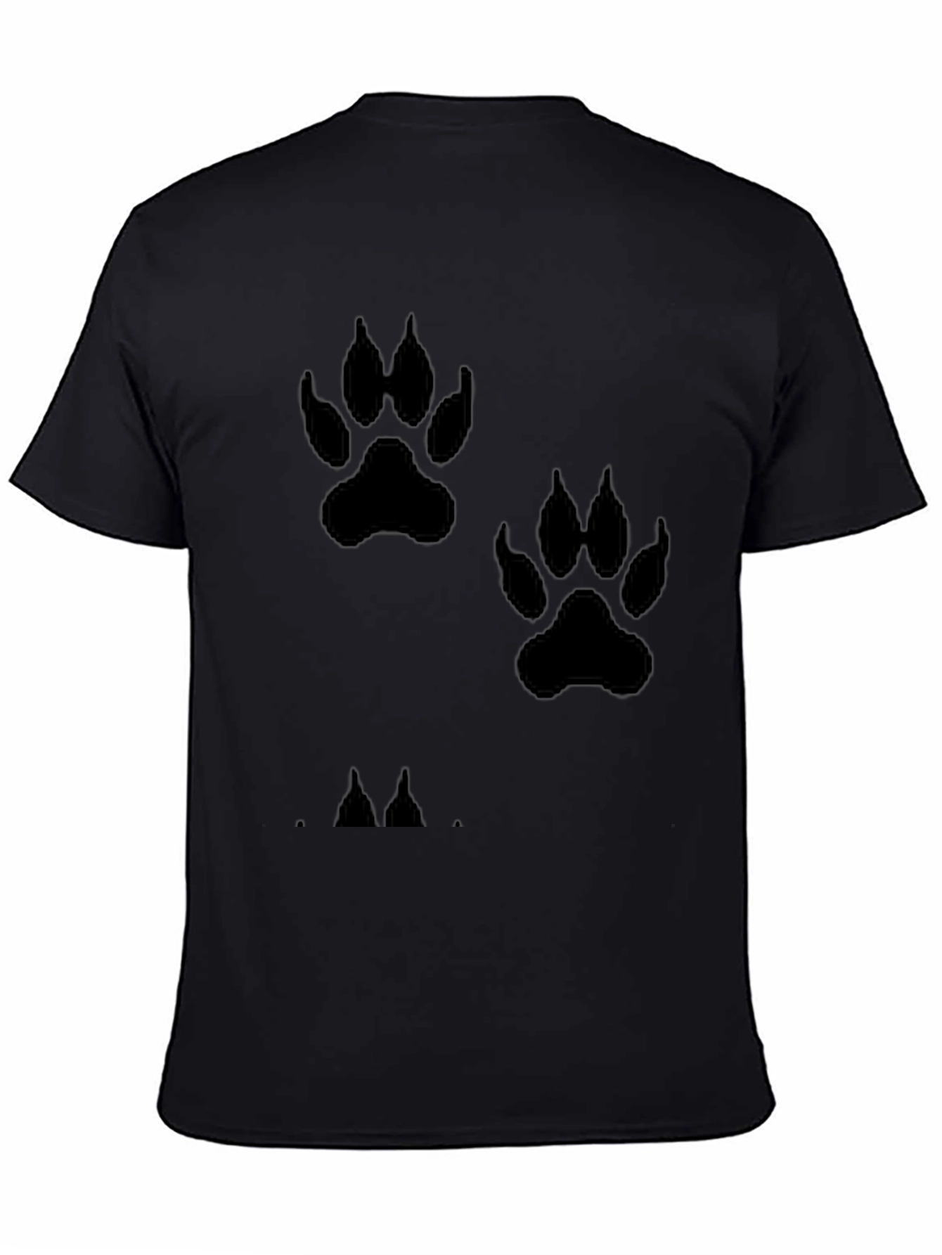 Paw Print T-Shirt - Black Casual Wear