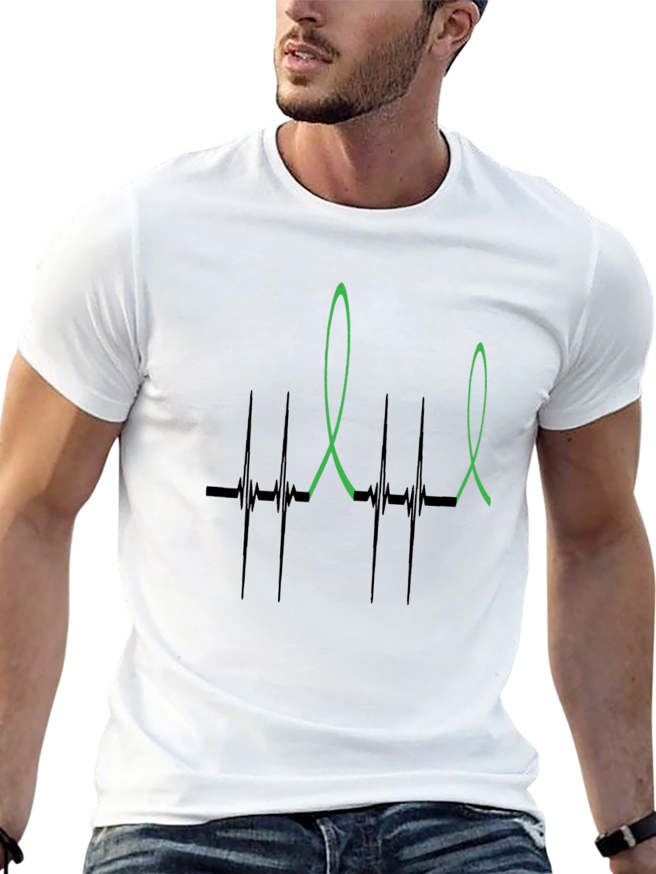 Heartbeat Ribbon Graphic T-Shirt