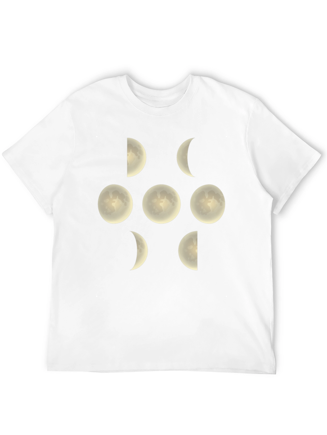 Moon Phases Graphic Tee - Black Cotton Shirt