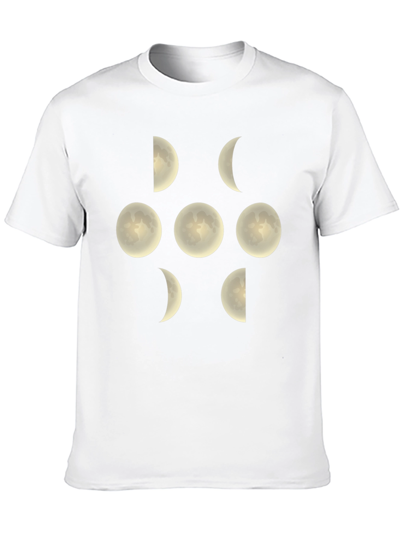 Moon Phases Graphic Tee - Black Cotton Shirt