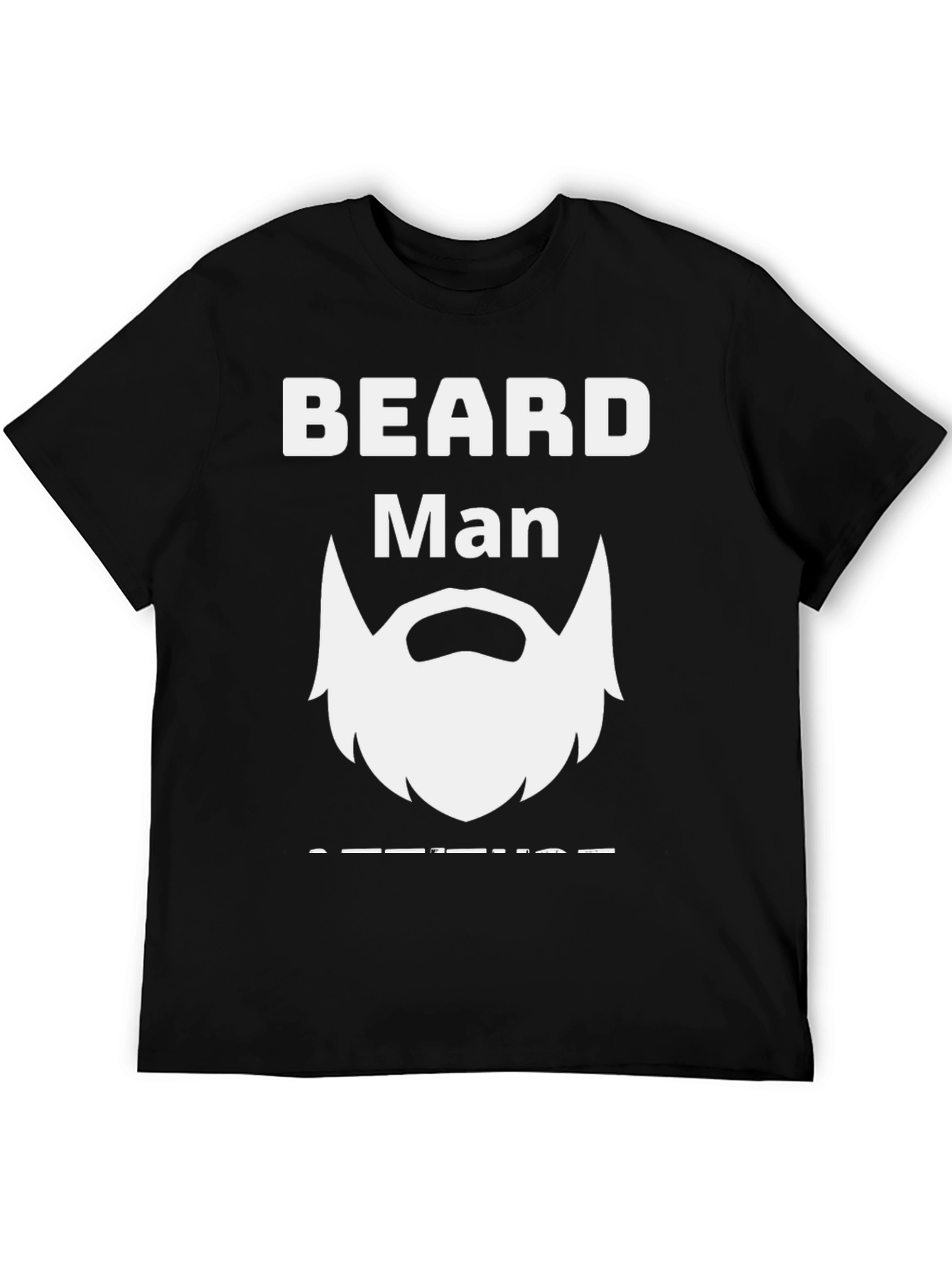Beard Man T-Shirt - Black Crew Neck Tee