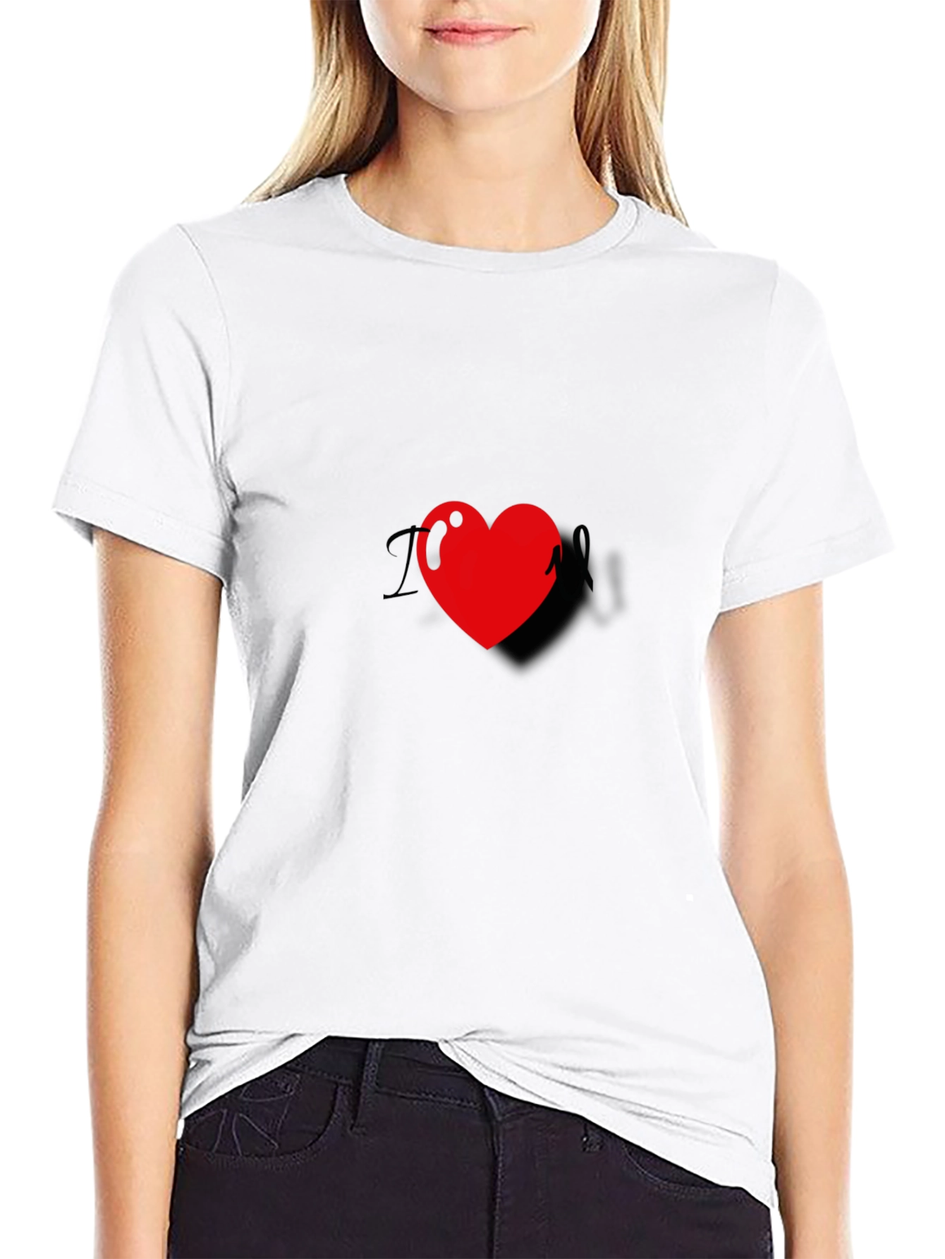 I Heart Black T-Shirt - Casual Fashion Tee