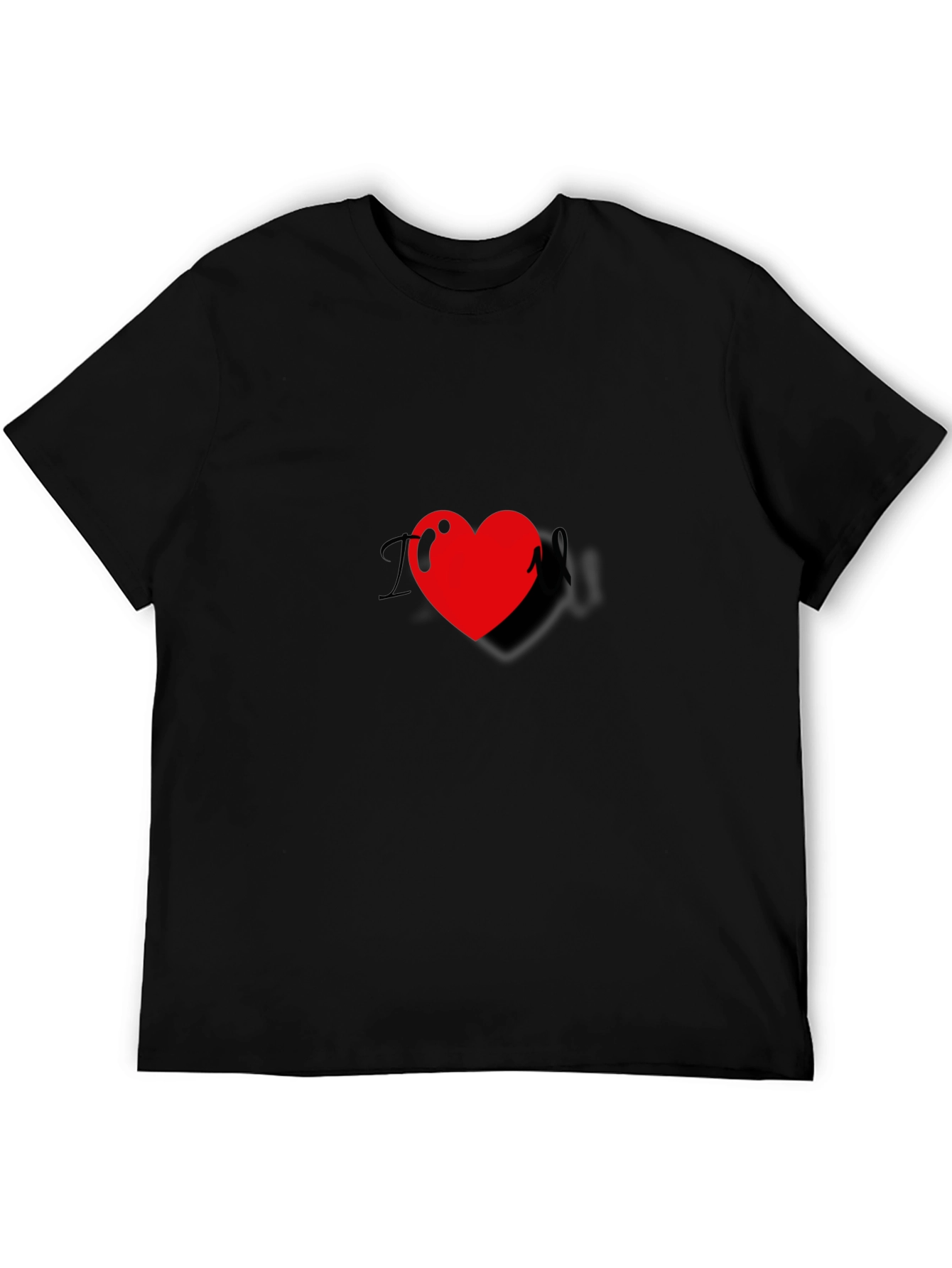 I Heart Black T-Shirt - Casual Fashion Tee