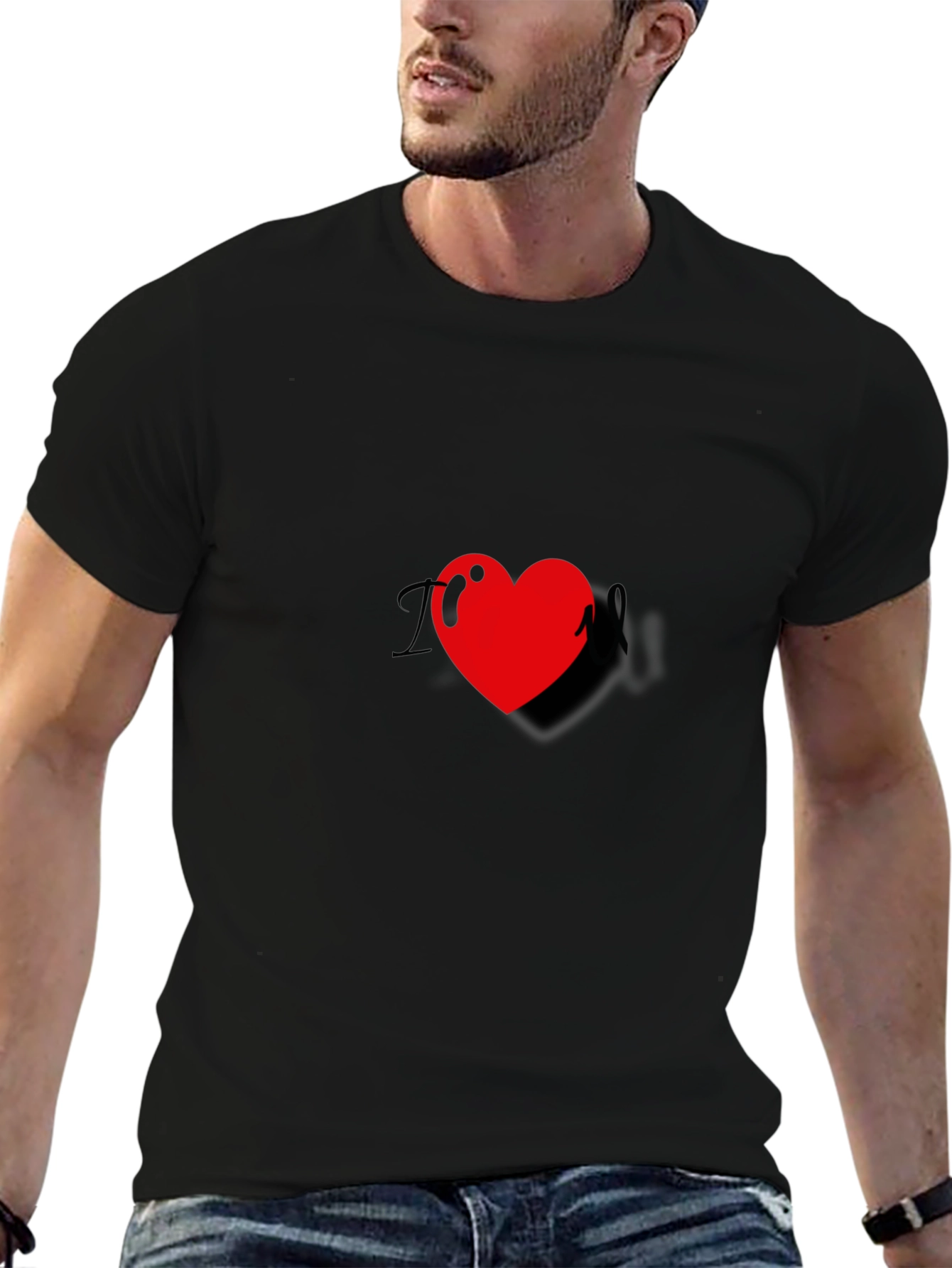 I Heart Black T-Shirt - Casual Fashion Tee