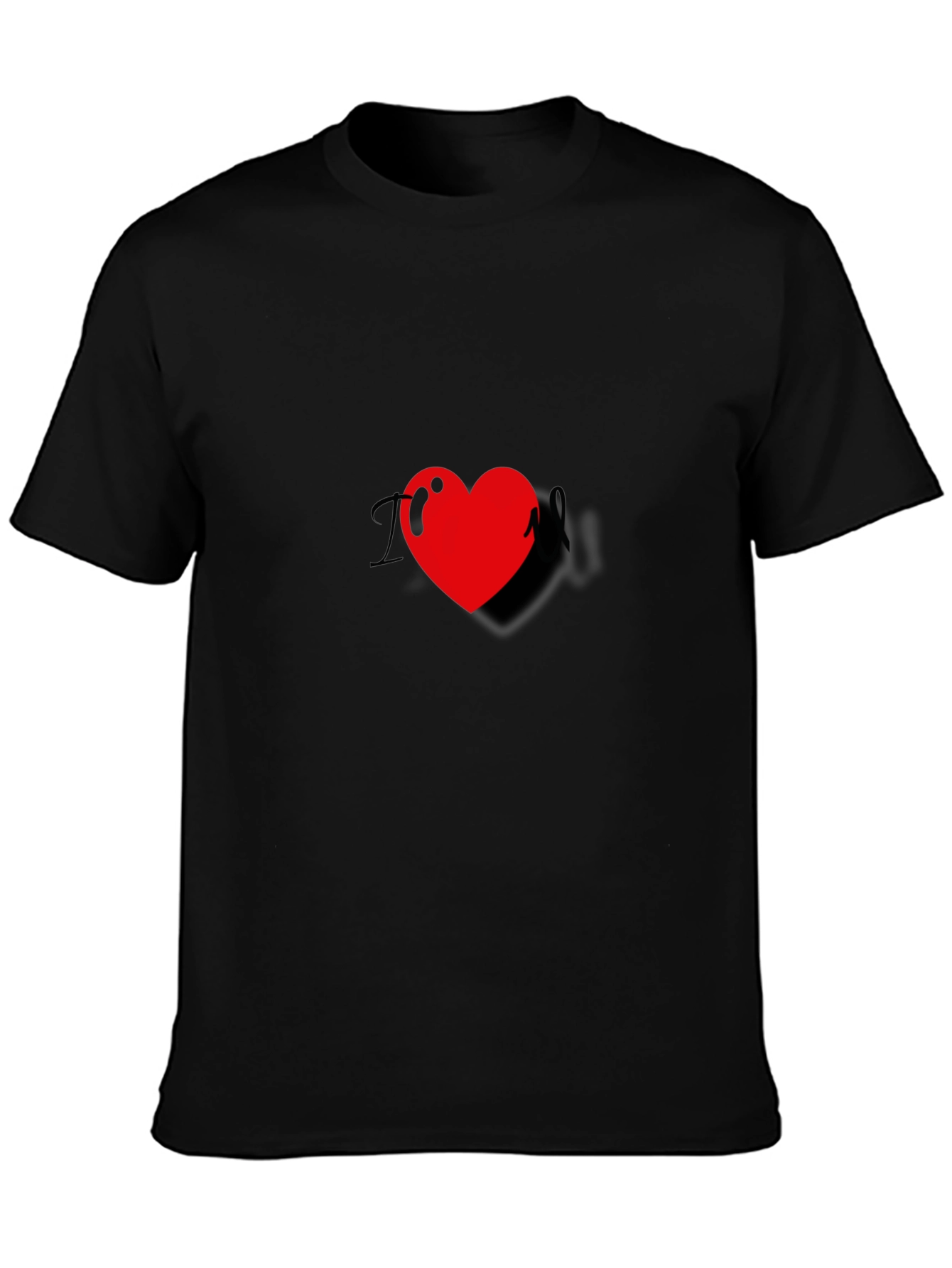I Heart Black T-Shirt - Casual Fashion Tee