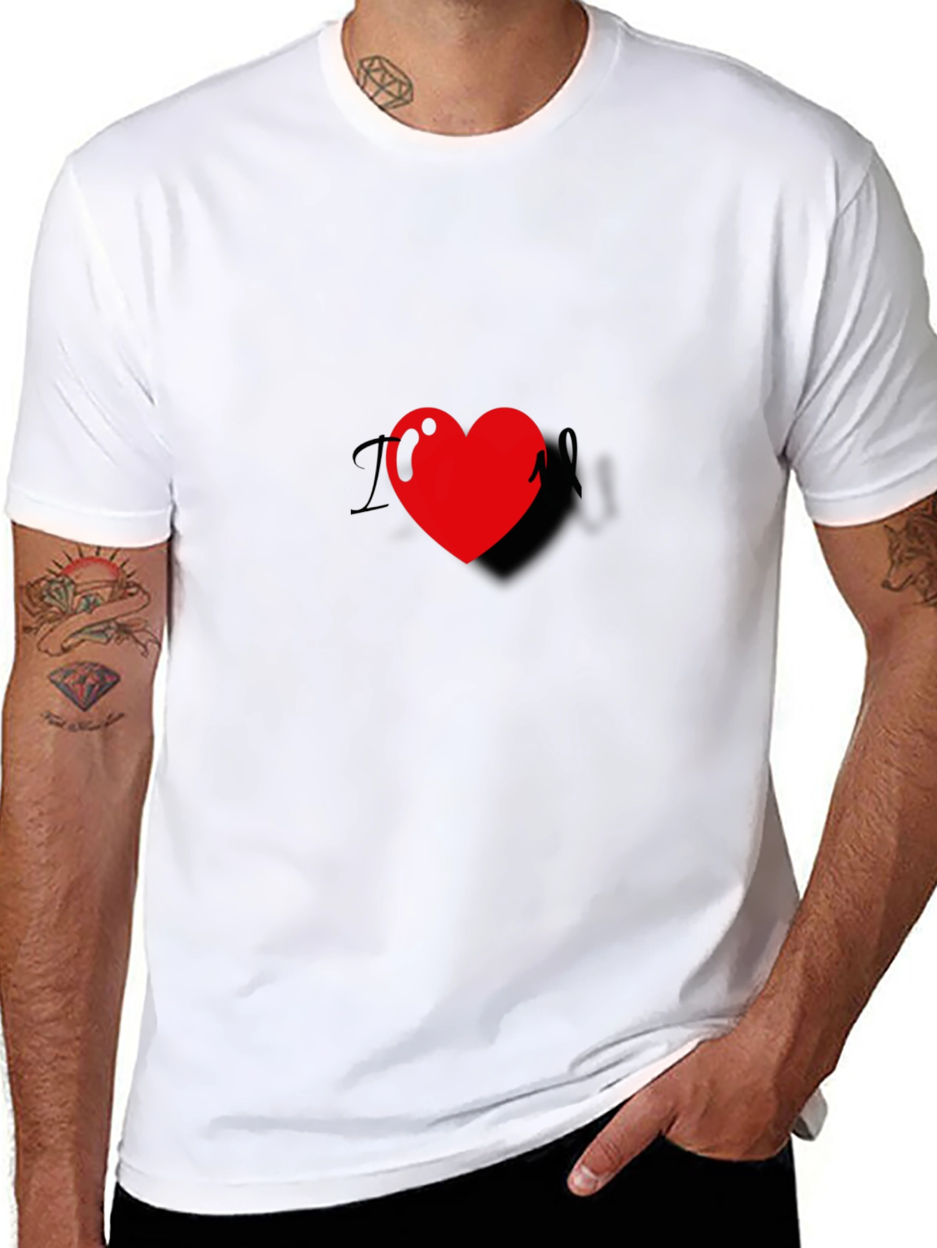 I Heart Black T-Shirt - Casual Fashion Tee