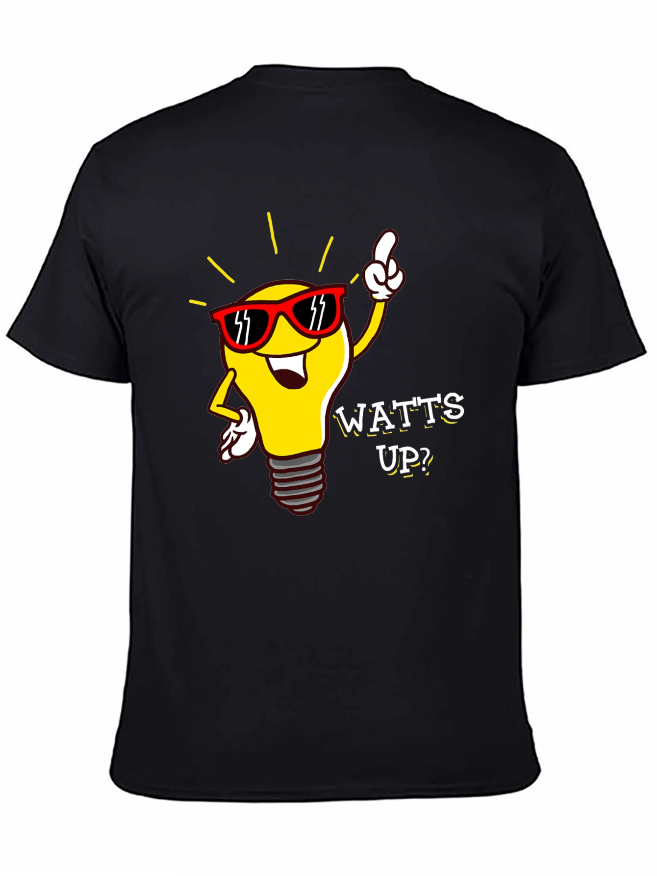 Watts Up? Lightbulb Graphic Tee - Black