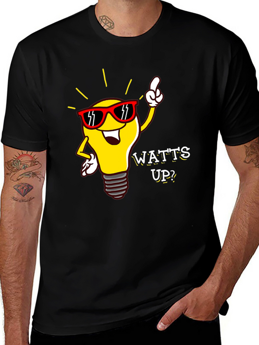 Watts Up? Lightbulb Graphic Tee - Black