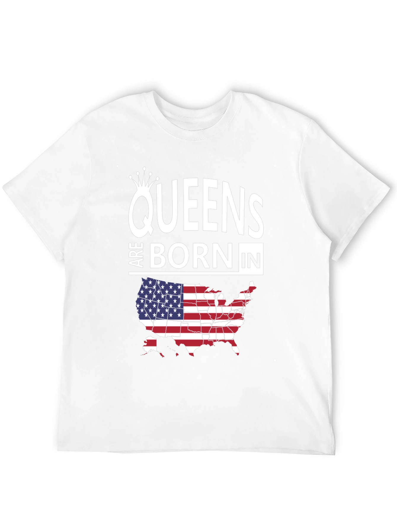 Queens Born In USA Map T-Shirt