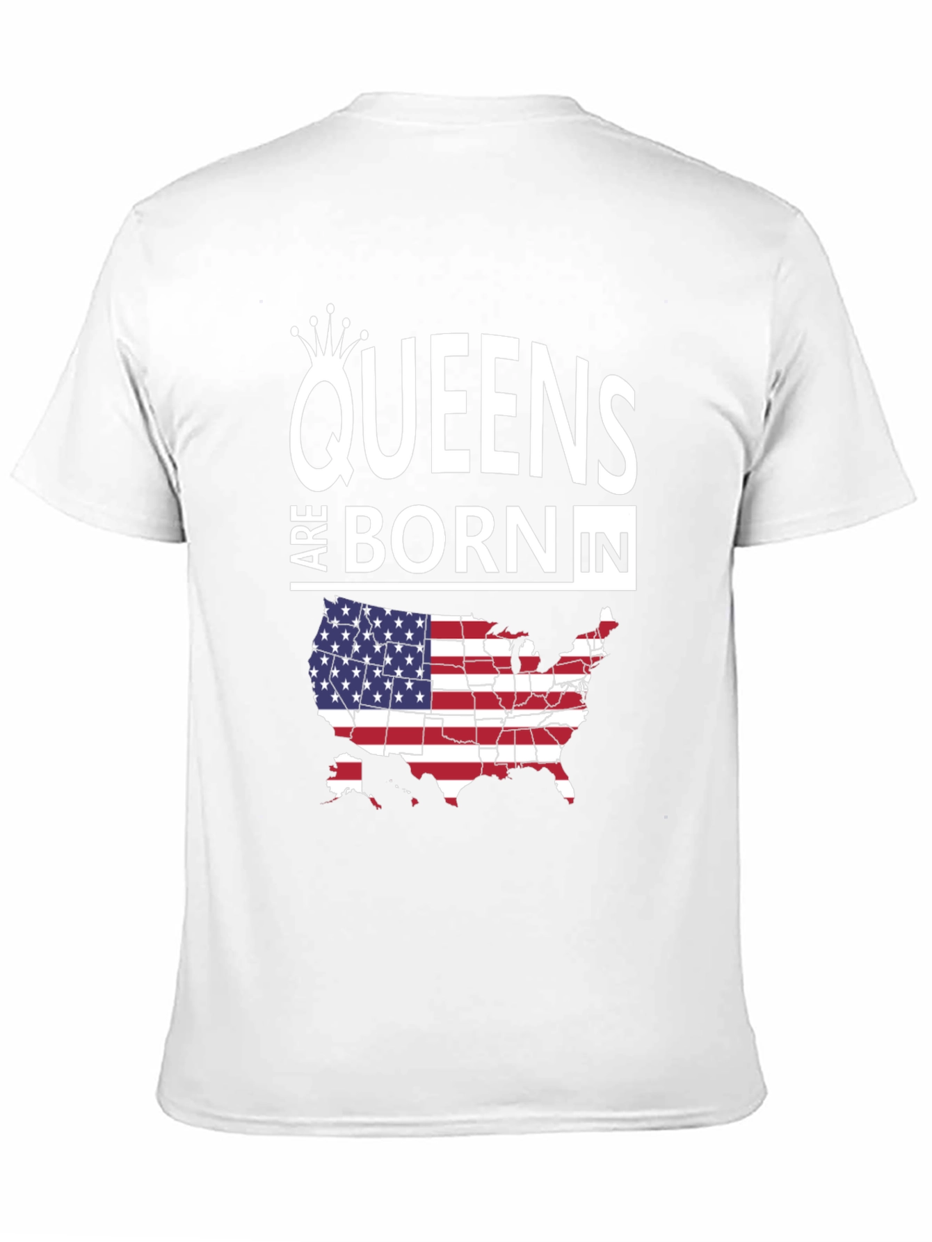 Queens Born In USA Map T-Shirt