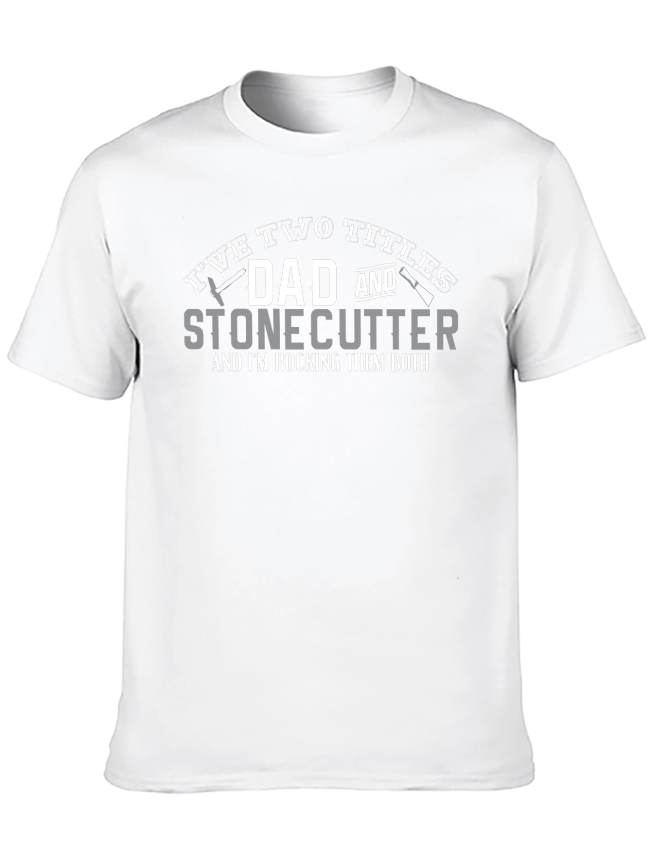 Dad Stonecutter Two Titles Black Graphic Tee