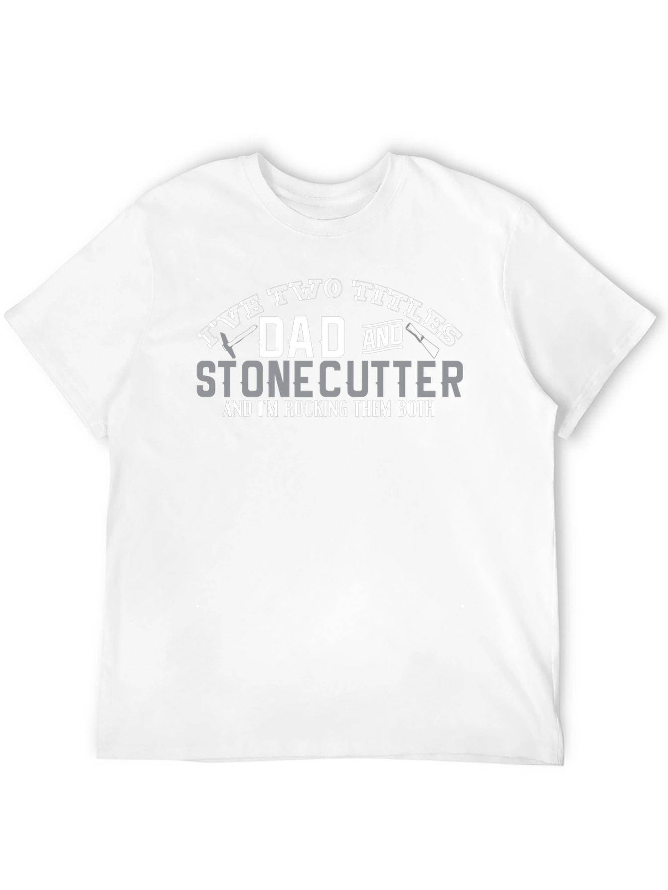 Dad Stonecutter Two Titles Black Graphic Tee
