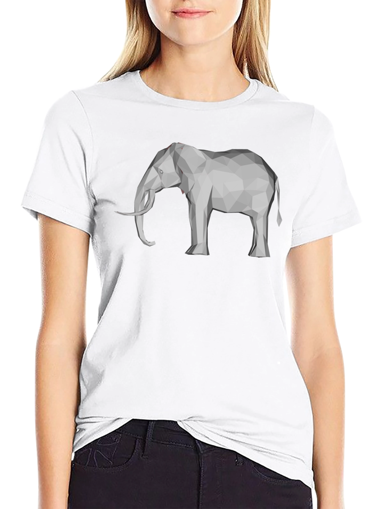 Geometric Elephant Graphic Tee - Modern Mens T-Shirt