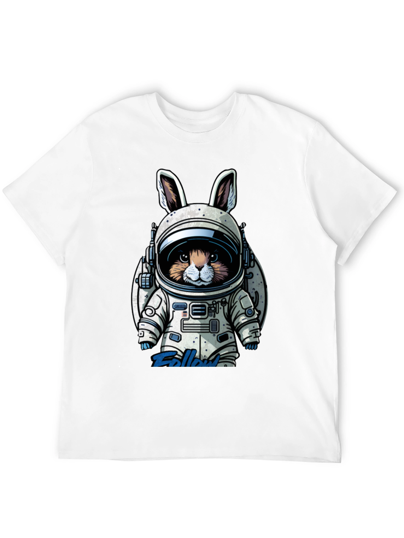 Astronaut Bunny Graphic T-Shirt - Black