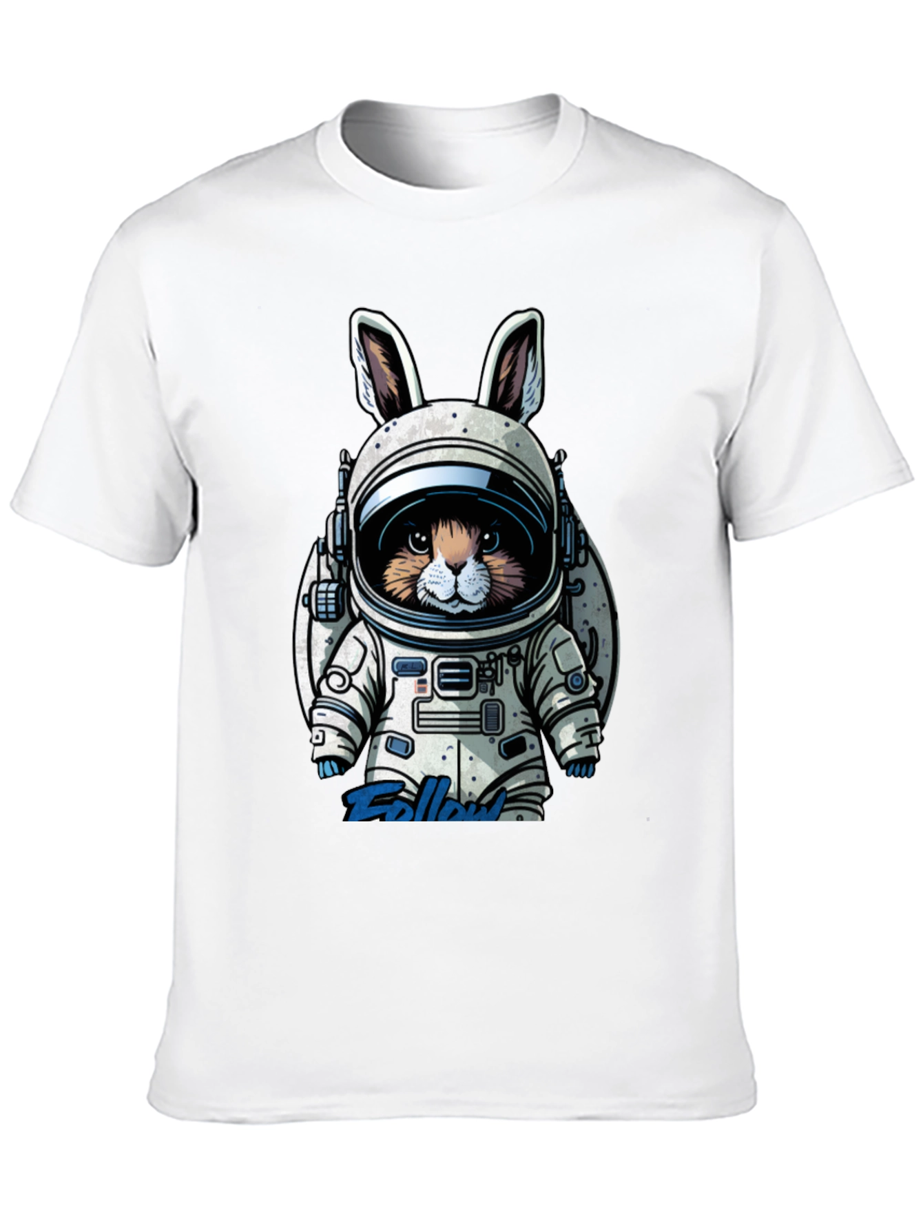 Astronaut Bunny Graphic T-Shirt - Black