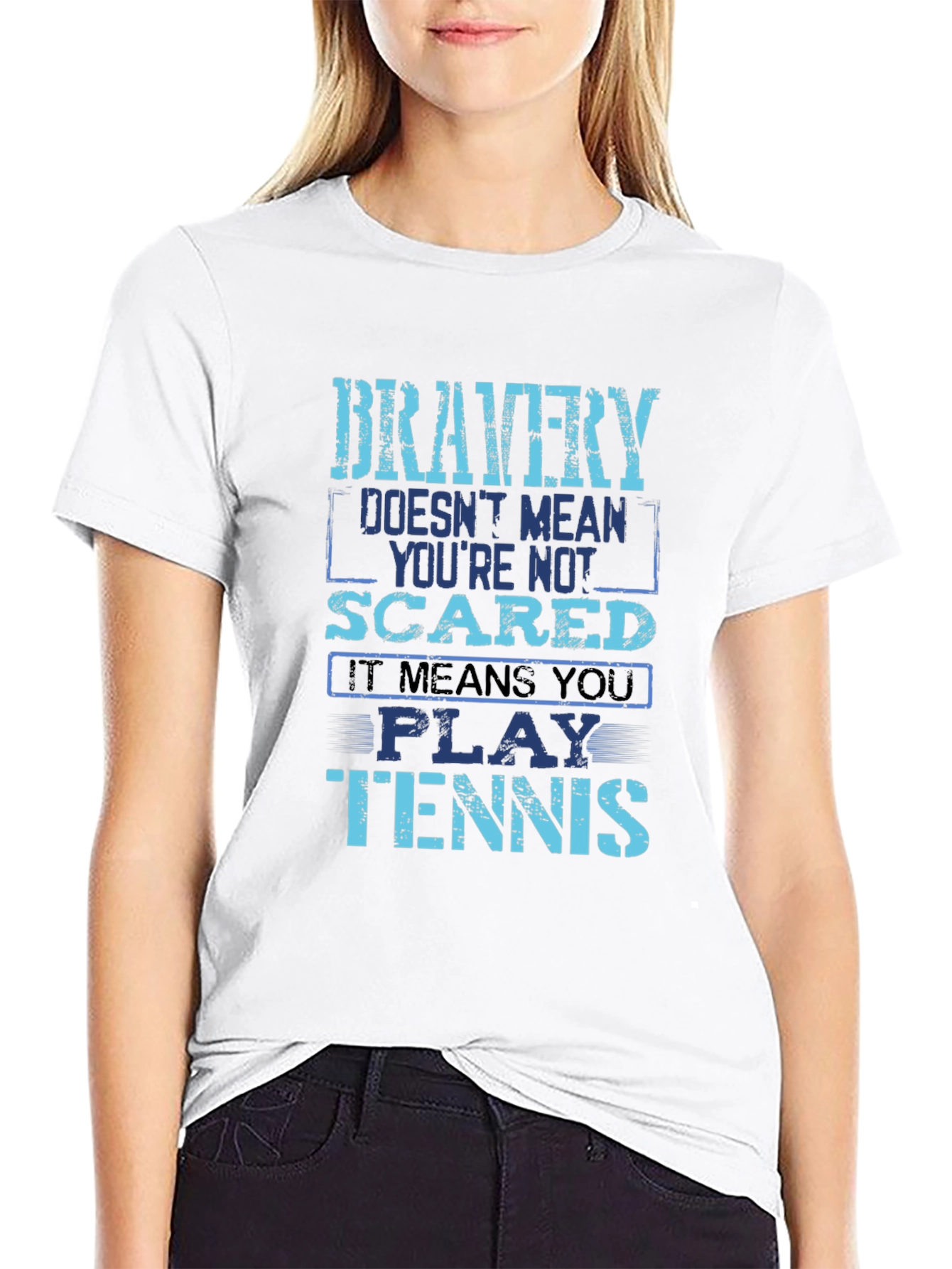 Bravery Tennis Player Graphic Tee - Mens Black T-Shirt