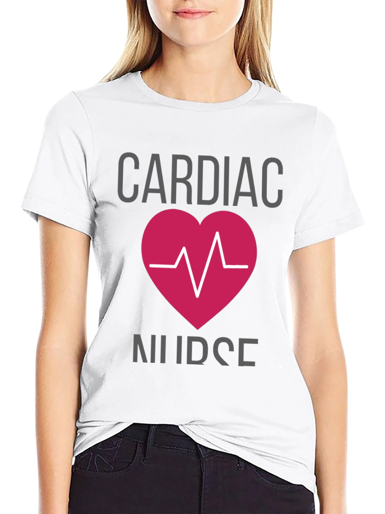 Cardiac Nurse T-Shirt - Heartbeat Design