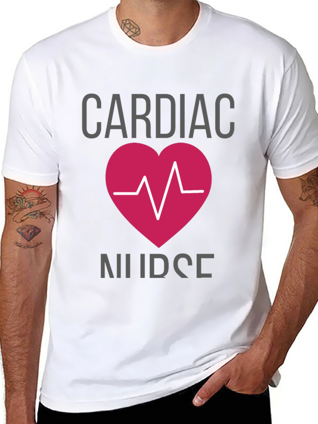 Cardiac Nurse T-Shirt - Heartbeat Design