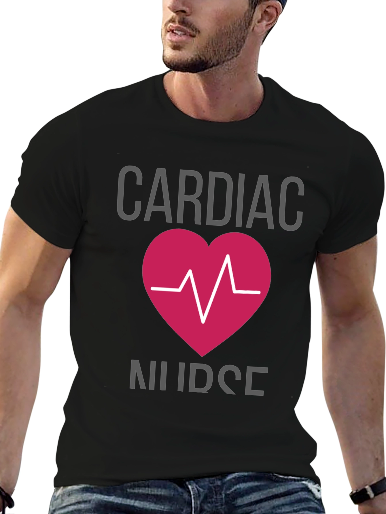 Cardiac Nurse T-Shirt - Heartbeat Design