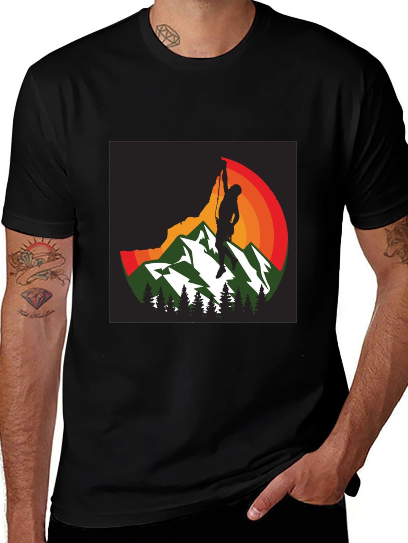 Rock Climbing Mountainscape Graphic Tee