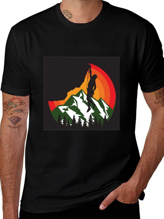 Rock Climbing Mountainscape Graphic Tee
