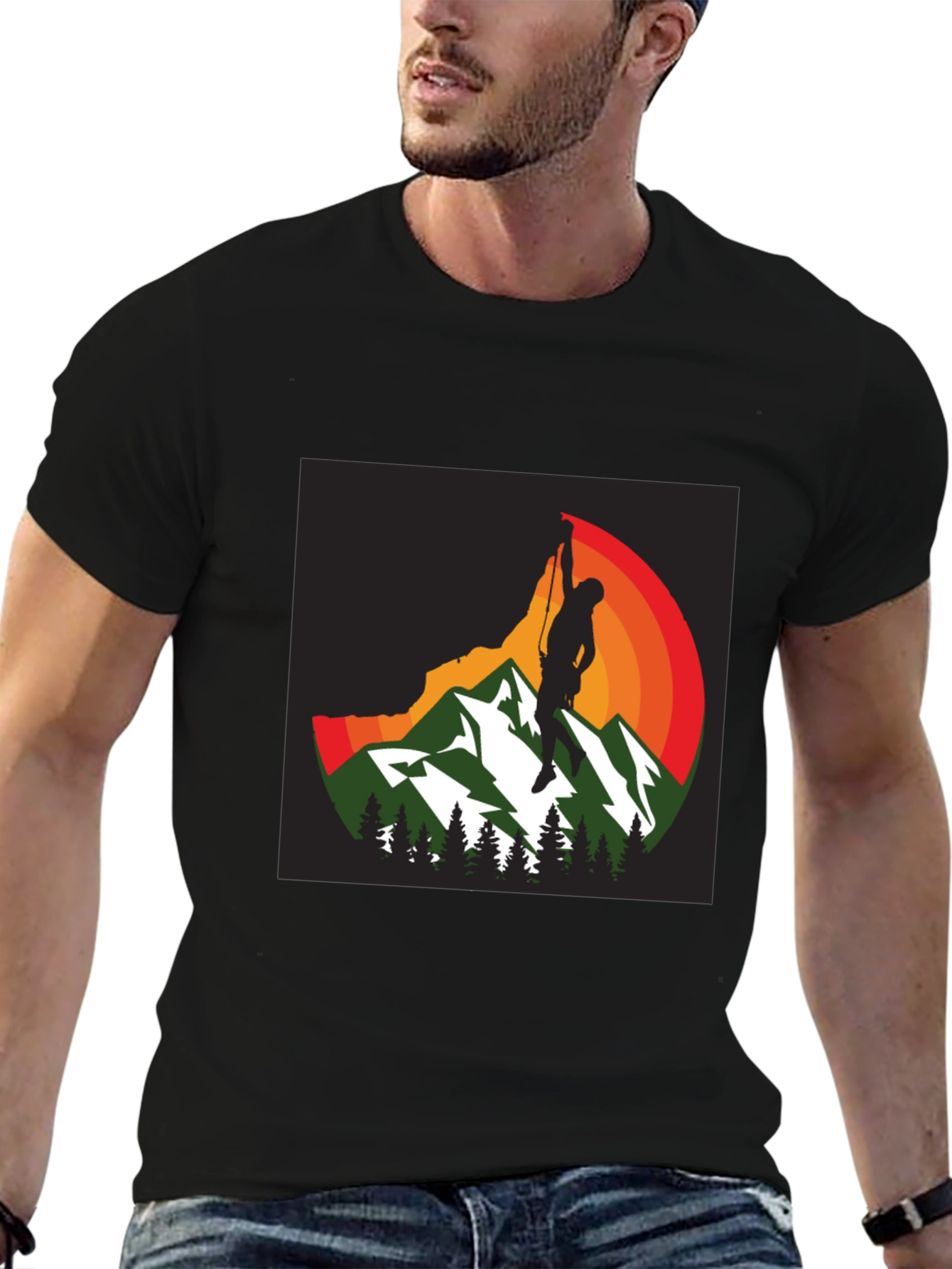 Rock Climbing Mountainscape Graphic Tee