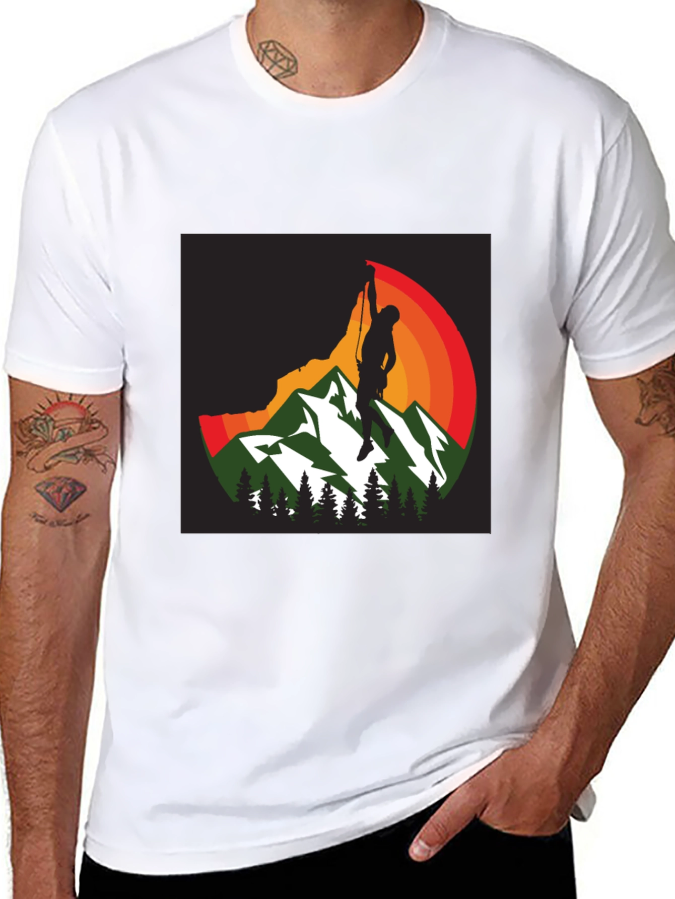 Rock Climbing Mountainscape Graphic Tee
