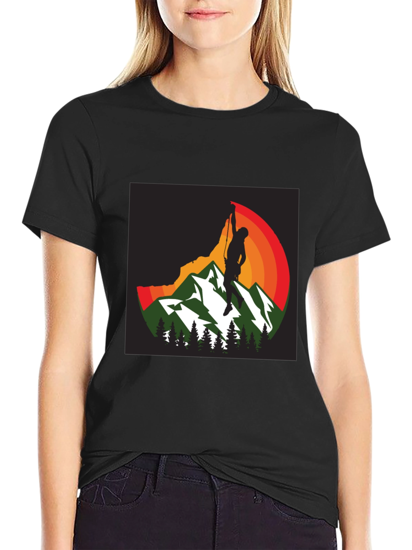Rock Climbing Mountainscape Graphic Tee