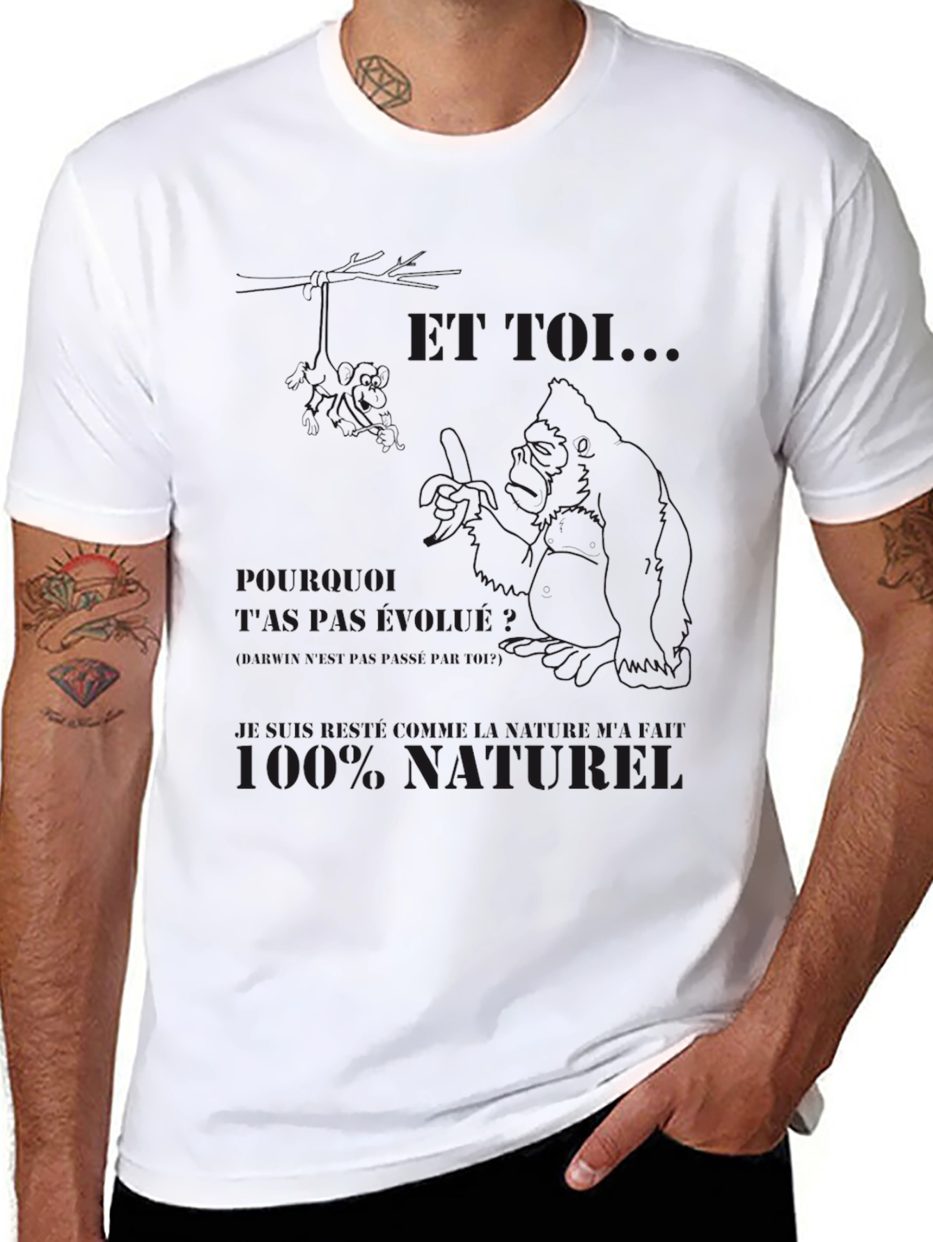 Mens Black Graphic T-Shirt - Funny Design