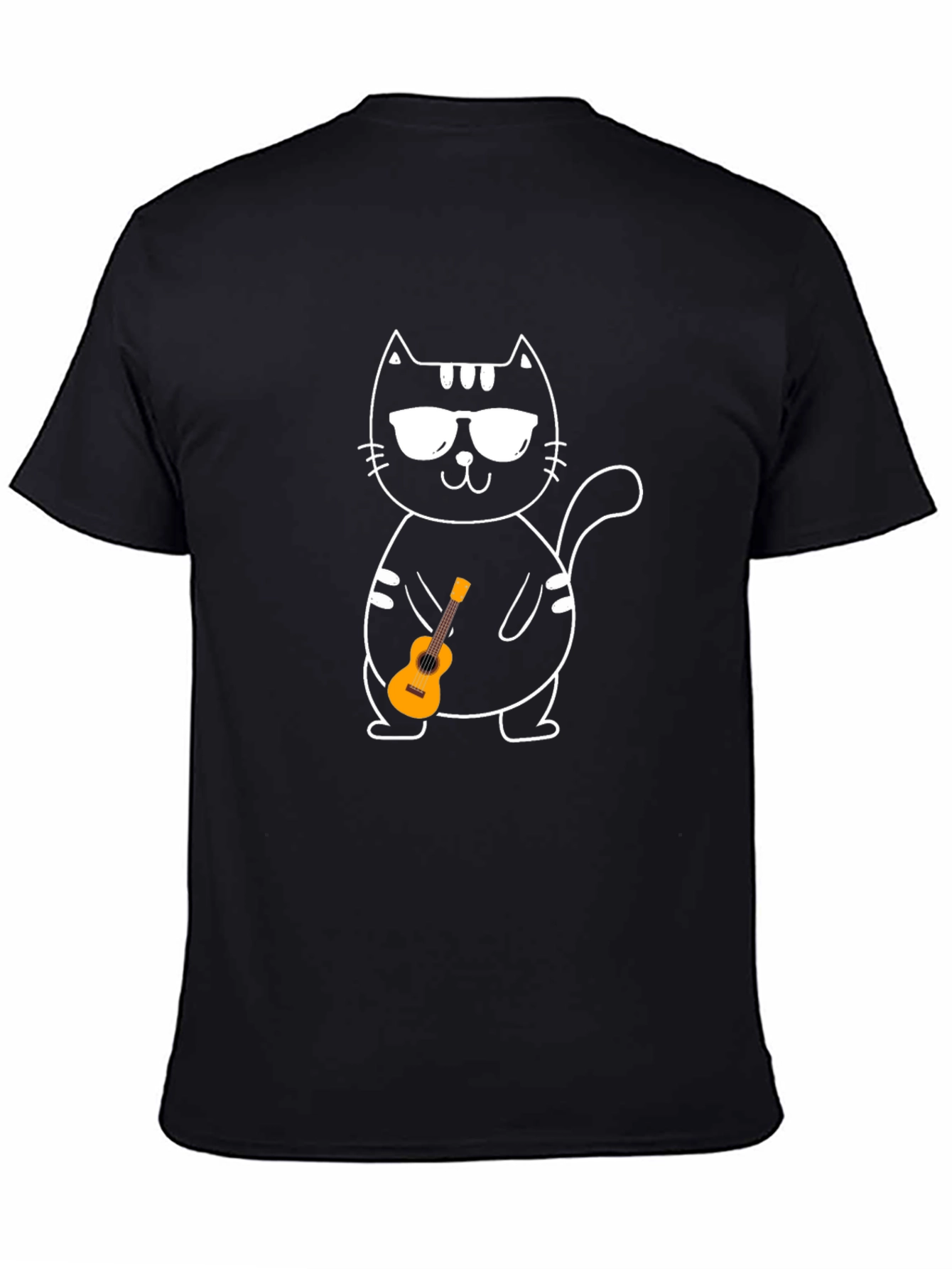 Cool Cat Ukulele Graphic T-Shirt
