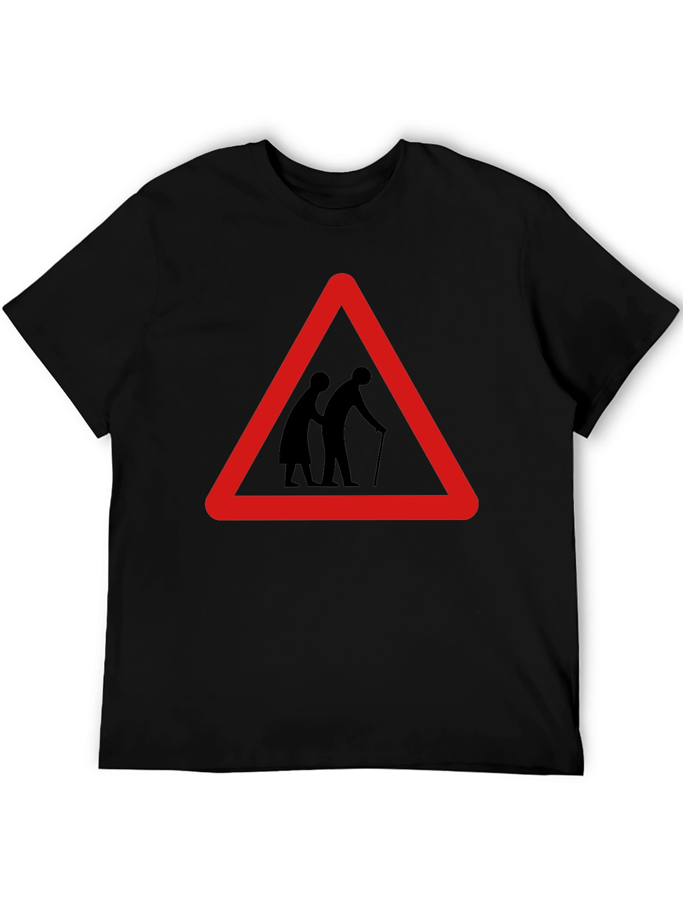 Funny Slow Elderly Sign Black T-Shirt