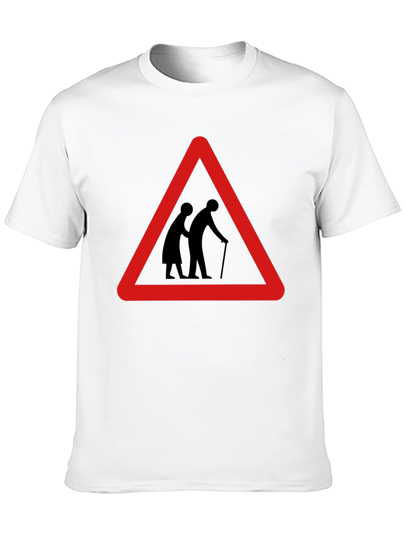 Funny Slow Elderly Sign Black T-Shirt