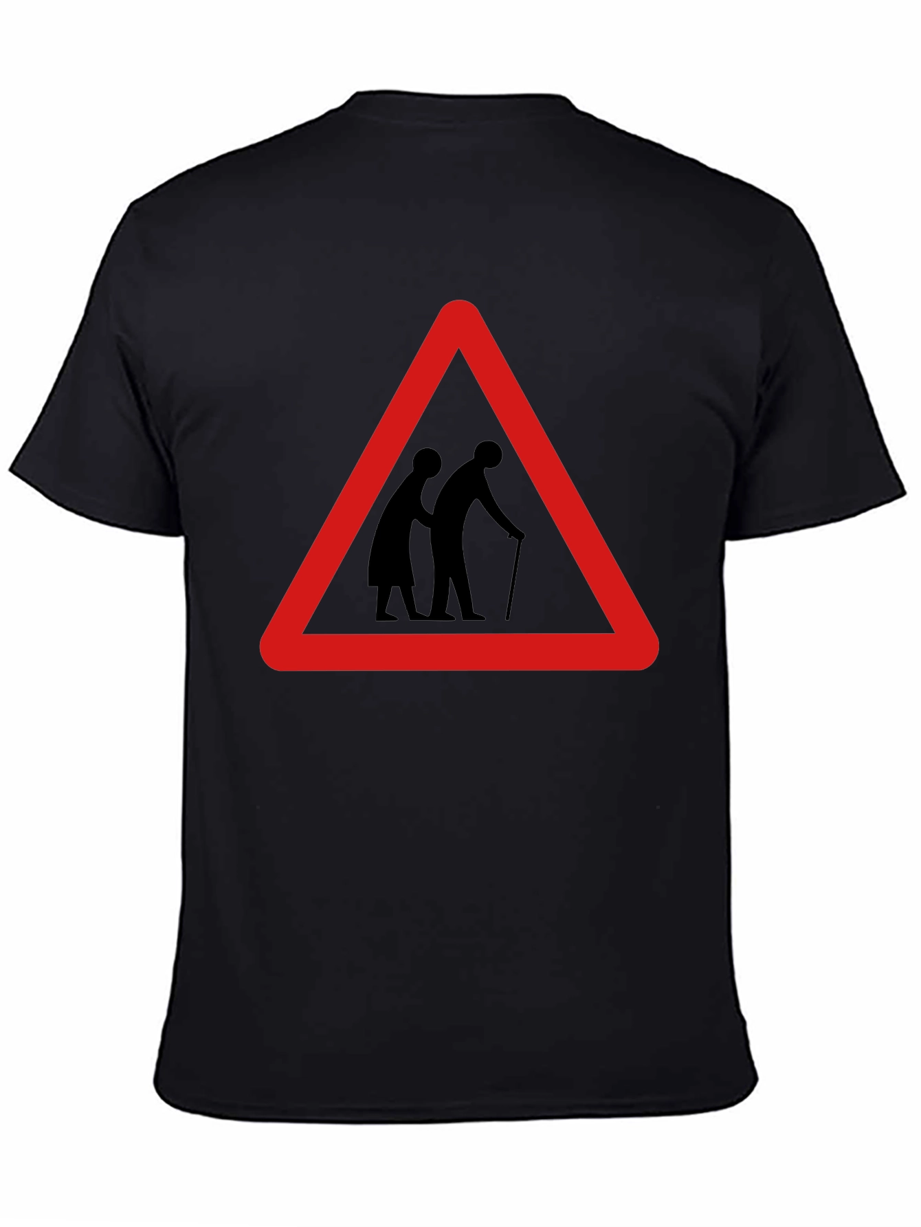 Funny Slow Elderly Sign Black T-Shirt